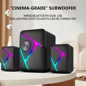 Sistema de audio para computadora de escritorio D26 2,1 Subwoofer inalámbrico 3 en 1 AUX portátil Altavoz con cable USB Altavoz Bluetooth para juegos RGB - Product Image 5