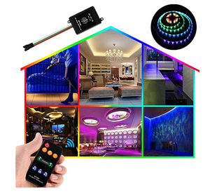 Tuya WiFi esnek şerit RGBIC sihirli dijital akıllı rüya renk 320LEDs/m piksel ışık WS2812B DC5V 24W adresli COB LED şerit - Product Image 4