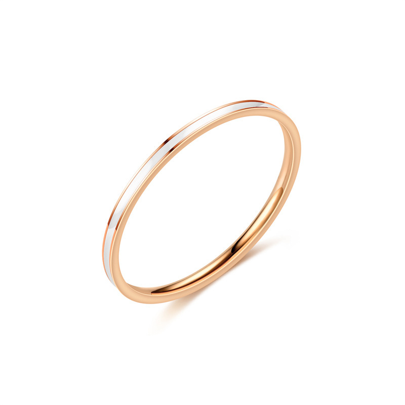 Anneau anti-goutte 1MM-huile blanche or rose