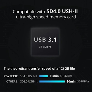 PGYTECH创新高速存储卡读卡器USB 3.1 Type-C适配器SD/TF双插槽数据传输存储卡读卡器工具Bo - Product Image 4