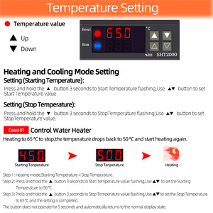 Controlador de humedad y temperatura SHT2000, pantalla con Sensor de temperatura y humedad - Product Image 6
