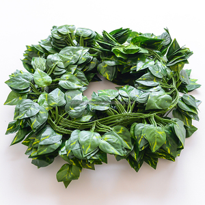 Length 2M Hot Sale 12pcs/lot Hanging Decorative Artificial Ivy Begonia Leaf Plants <strong>Vine</strong> Hanging Garland Grape <strong>Vine</strong>