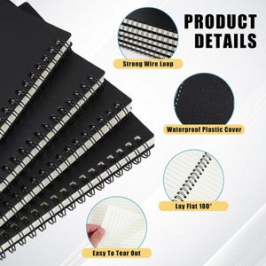 Spiral Notebook A5 Journal Notebook Dicke Kunststoff abdeckung Hardcover Notepad Wasserdichte Abdeckung für Home Office Business - Product Image 3