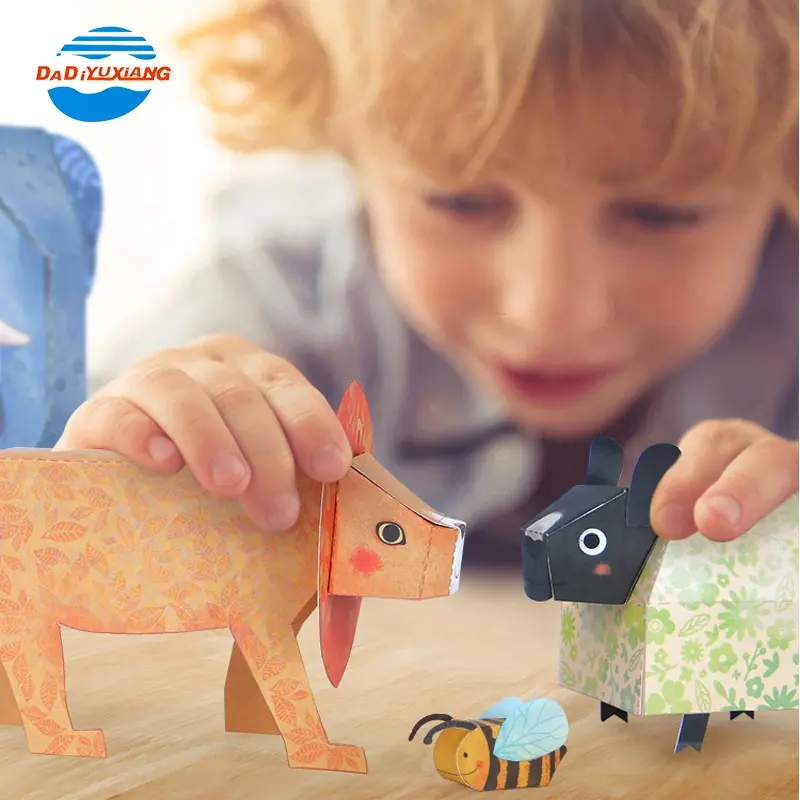 Kit de animales de juguete para niños, rompecabezas en 3D, juguete de Origami, rompecabezas en 3D de papel