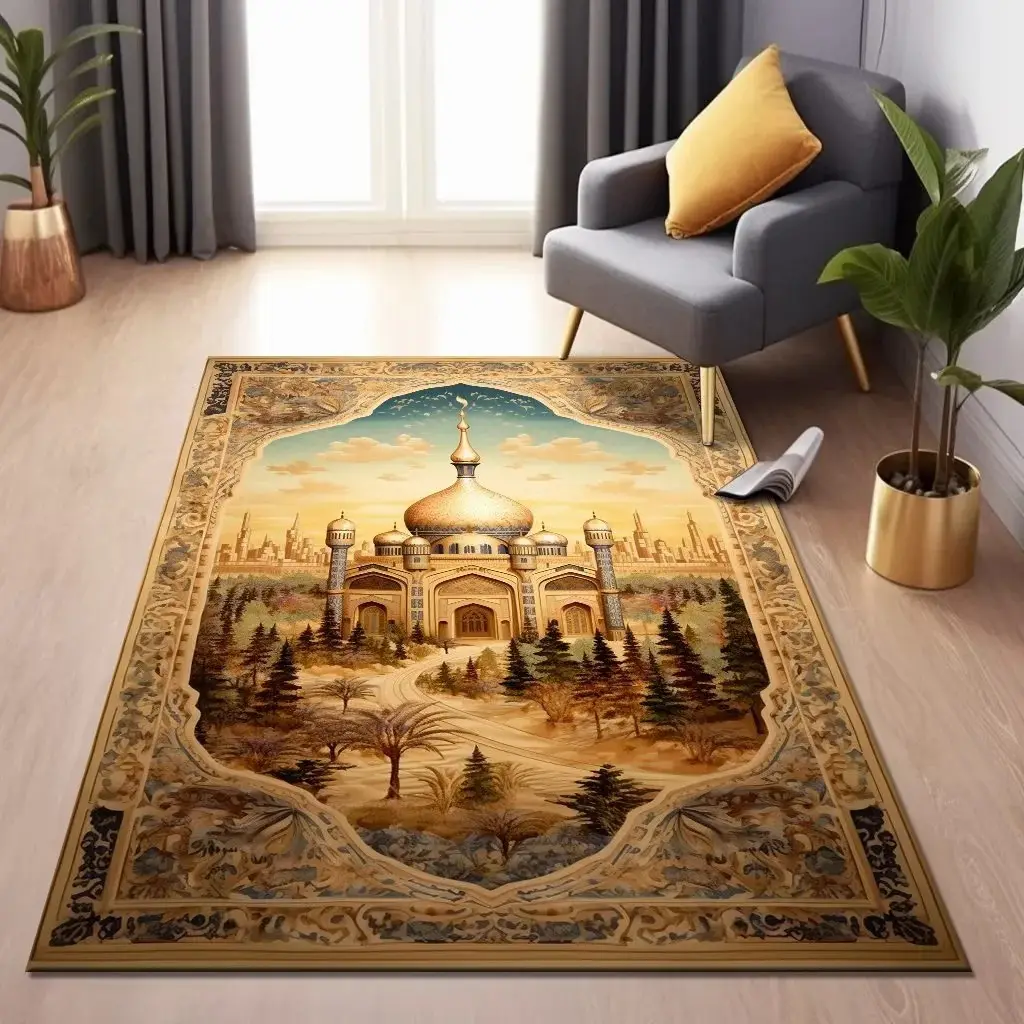 Tapis de prière islam en peluche épaisse personnalisé en gros tapis de prière lavable tapis de prière musulman portable couverture de pèlerinage