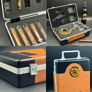 2024 New Design Portable Cigar Gift <strong>Set</strong> Wine Gift Box Cigar Travel <strong>Humidor</strong> with Custom LOGO - Product Image 3