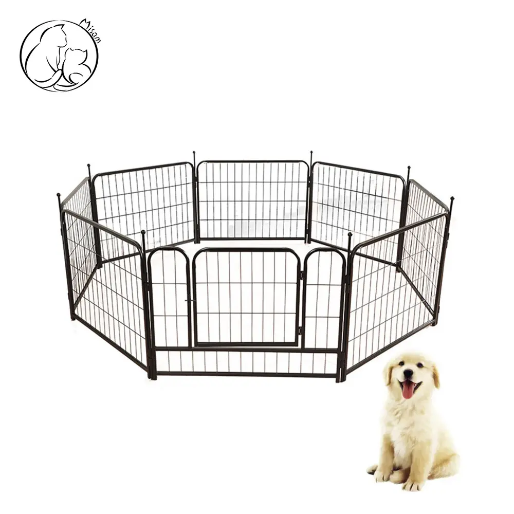 Misam-VALLA grande de Metal para perros, cerca extensible y plegable para interiores, con 8 paneles, Perrera de ejercicio para mascotas, corralito