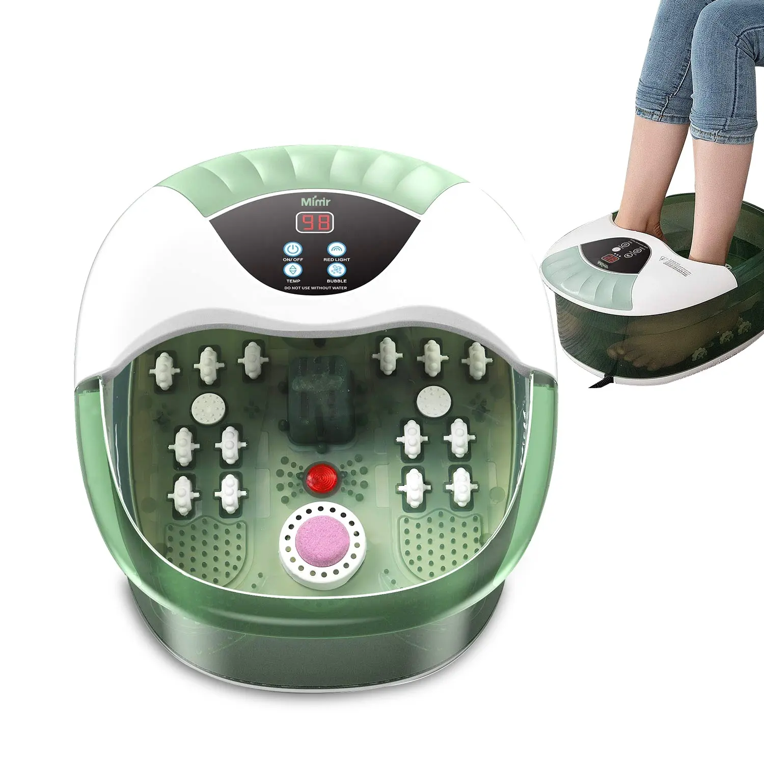 Máquina de massagem elétrica pedicure iônica de desintoxicação rolo de vibração calor bolha lavagem de pés spa banho massageador