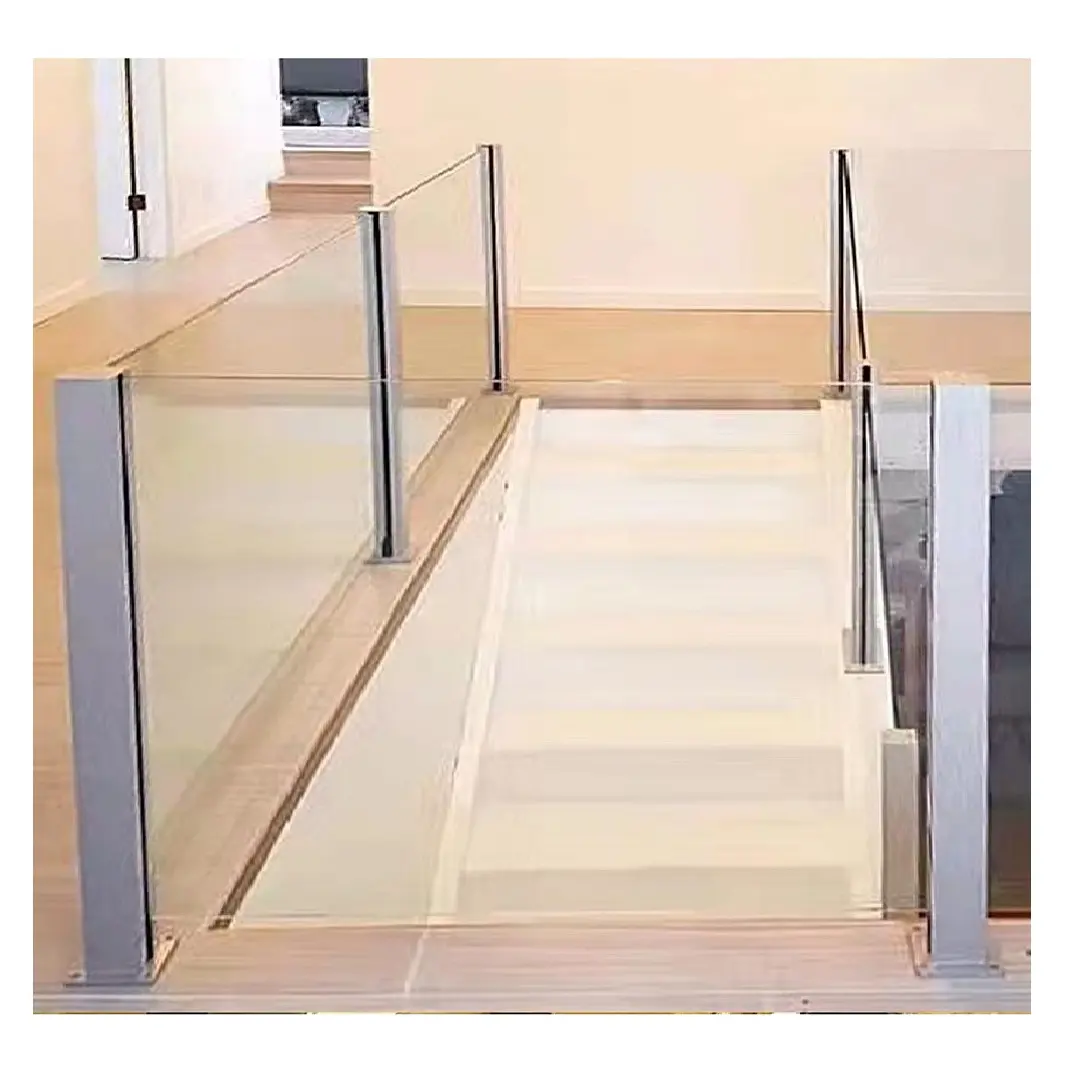 टका स्टेनलेस स्टील/एल्यूमीनियम सीढ़ियों के लिए स्लॉट ट्यूब पोस्ट ग्लास रेलिंग कांच कटघरा के लिए बालकनी सीढ़ी रेलिंग