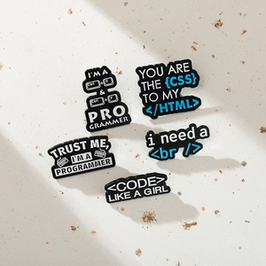 Yaratıcı yeni tasarım programcı kod alfabe Metal broş Pin bilgisayar bu programlama Metal hatıra dekorasyon rozeti