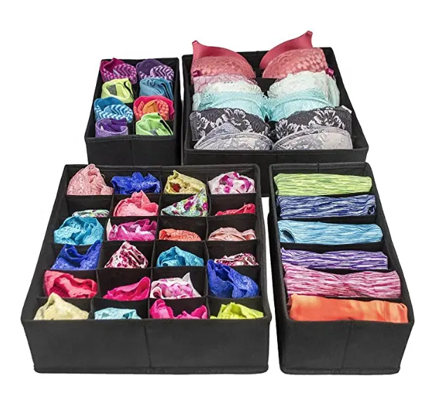 Hot Selling Stoff faltbare Sub-Format Unterwäsche Socken Aufbewahrung sbox Organizer