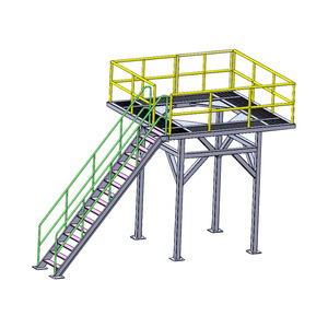 Sistema di scaffalatura mezzanino in acciaio resistente-piattaforma di stoccaggio a due livelli con scaffalature per Pallet e scala di sicurezza integrata - Product Image 2