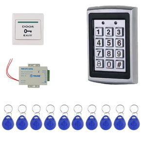 DIY ชุดระบบควบคุมการเข้าออกบ้านกลางแจ้งกันน้ำ15ชิ้นคีย์การ์ด EM4100คีย์ <span class=keywords><strong>RFID</strong></span> ปุ่มกด3A DC12V ประตูแหล่งจ่ายไฟ - Product Image 1