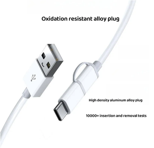 OEM 2A快速充电数据传输USB2.0 2合1微型USB到C型充电和同步电缆 - Product Image 4