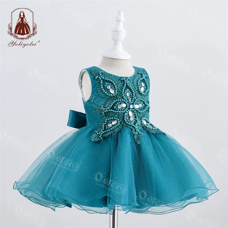 Yoliyolei-vestido de fiesta para niña, bordado, para cumpleaños, boda, Navidad, diseño de vestido para niña, corte y costura 2023