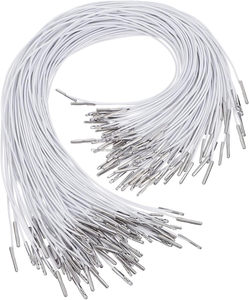 White Crafts <strong>Elastic</strong> Barbed <strong>Cord</strong> String Round Stretch Rope <strong>Loop</strong> Fastener Band <strong>with</strong> Metal <strong>Ends</strong> for Hats Masks - Product Image 4