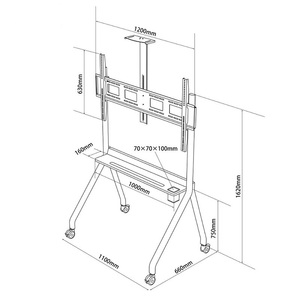 Computer Monitor Cart Tv Mobile Stand Android Swivel Tv <strong>Wall</strong> <strong>Mount</strong> <strong>v</strong> Star 55 to 100 Inch Floating Shelves with Led Light - Product Image 2