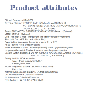 ODM OEM 4G Portable WiFi Small and Light Wifi Hotspot <strong>Modem</strong> 4g Lte Sim Card Wifi Device Global Frequency Bands - Product Image 4