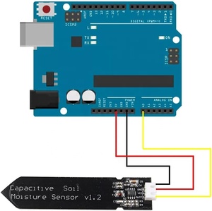 Sensor capacitivo analógico de humedad del suelo 3,3 ~ 5,5 V sensores de detección de humedad resistentes a la corrosión 3 pines para Arduino Raspberry Pi