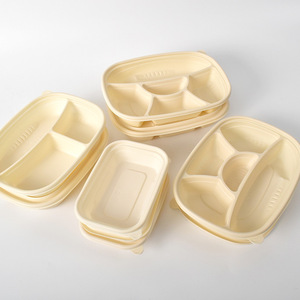 使い捨てランチボックスリサイクル & カートンパック安全食品包装容器環境にやさしい生分解性シングルコンパートメント - Product Image 2