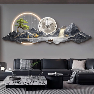 Nhà Máy bán hàng trực tiếp của New bức Tranh phong cảnh bức tranh pha lê với Đồng hồ LED bức tranh tường hiện đại trang trí nội thất bức tranh - Product Image 1