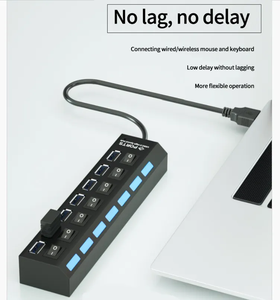 USB集线器2.0分离器坞站电脑配件，带电脑多集线器USB 7端口多端口集线器电源适配器 - Product Image 4