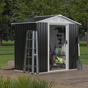 6 * 4ft đa năng tất cả các mục đích nhà kho giải pháp kết hợp có thể khóa công cụ nhà lưu trữ phong phú đổ và đẹp vườn đổ - Product Image 6