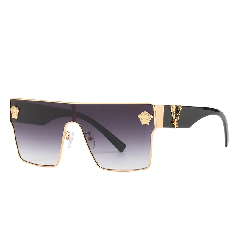 Luxury Flat Top Square One Piece Designer Women occhiali da sole Shades famosi occhiali da sole da uomo di marca