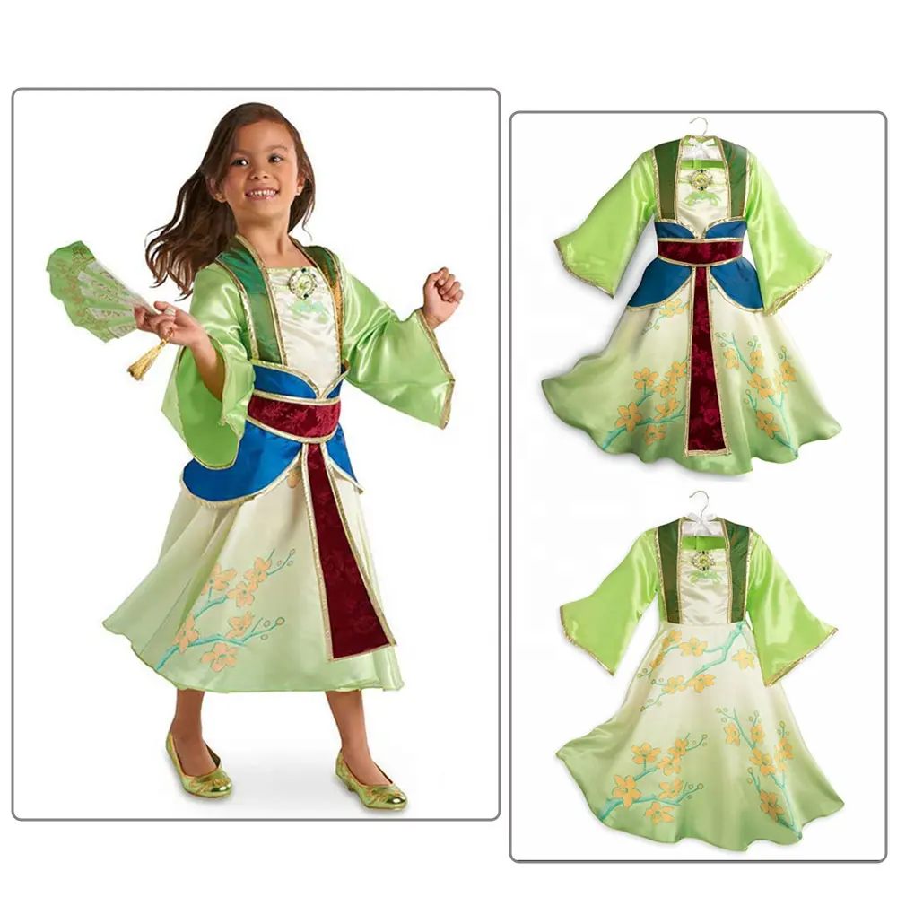 Disfraz de princesa tradicional asiática China Hua Mulan Hanfu para niños, disfraces de fantasía para niñas pequeñas