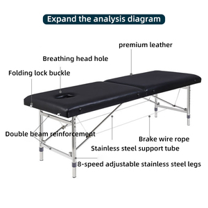 Lit de soins à domicile pliant portable avec fonction de levage Moxibustion et FireTherapy Tattooing Original Beauty Point Therapy - Product Image 5
