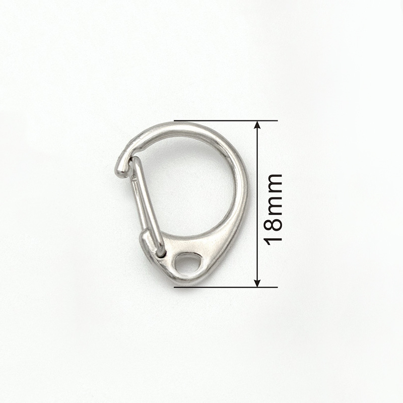 Argent, petit fermoir en forme de C, 18 mm, 1,6 g