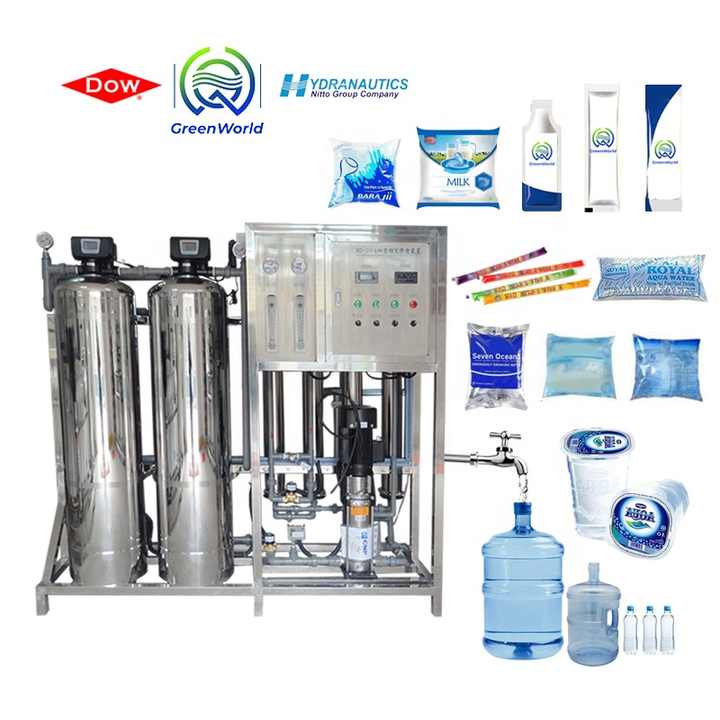 Ozone Purifier Generator + Liquid Packing Machine Inverse Osmose Water Purification Machine De Pure Water Production Line System