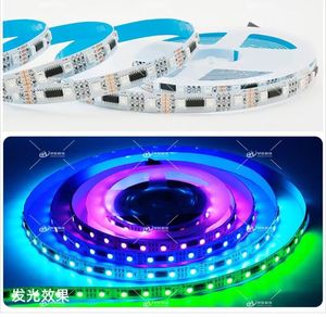 5 м DC12V/24 В стандарт DMX512(UCS512C4 IC) 5050 RGB светодиодные пиксельные полосы света 60 светодиодов/м белый PCB цифровой Smart IP30/IP65/IP67/IP68 - Product Image 5