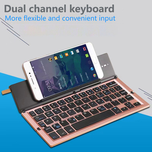 Three-Fold Mobile Phone/Tablet Universal <strong>Wireless</strong> <strong>Keyboard</strong> Aluminum Alloy USB Supports IOS <strong>Android</strong> <strong>for</strong> Windows Three <strong>Systems</strong> New - Product Image 3