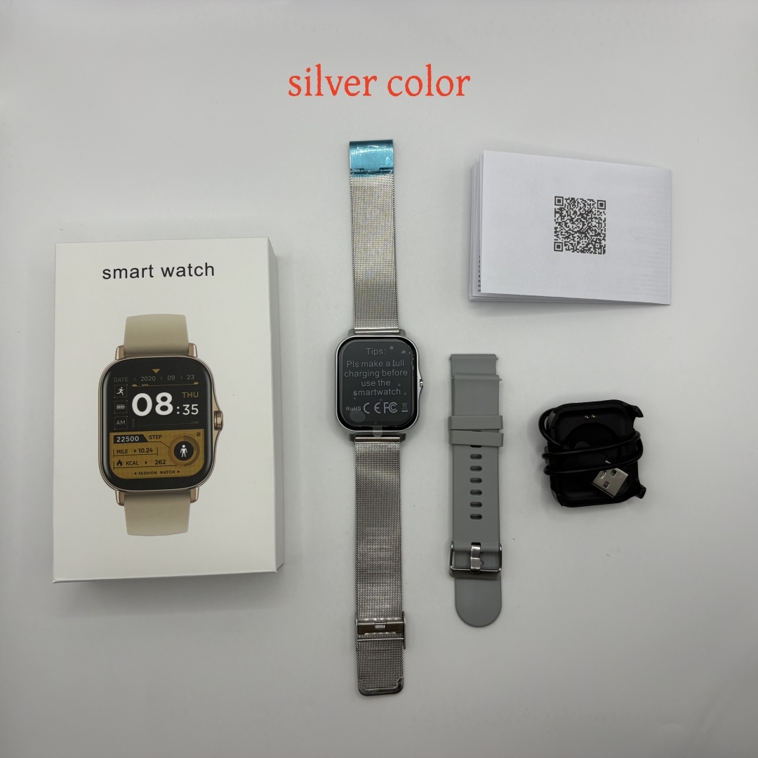 Silver mesh steel + silicone