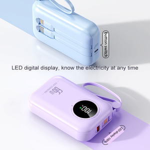 2025 yeni küçük taşınabilir şarj 10000mah Powerbanks hızlı şarj dahili 2 kablolar için taşınabilir şarj cihazı LED ekran telefon - Product Image 4