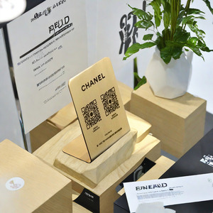 Tùy Chỉnh Sáng Tạo Brass Mã QR Dấu Hiệu Quảng Cáo Bảng Truy Cập Đứng Cho Alipay Unionpay Cửa Hàng Hiển Thị Bảng Dấu Hiệu - Product Image 5