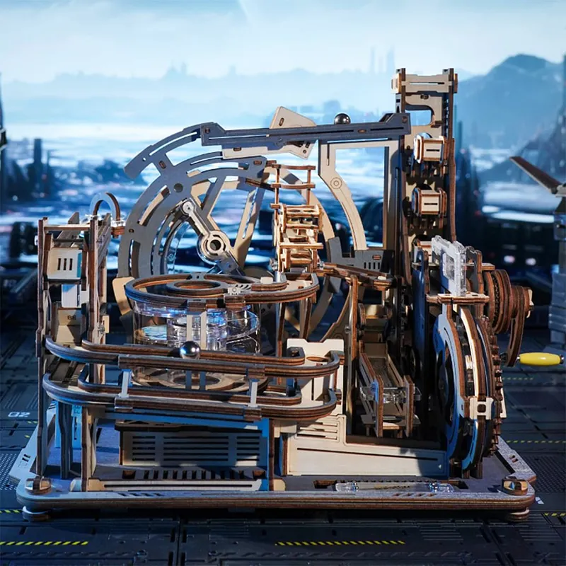 Robotime Rokrงานฝีมือไม้LGC01 สถานีอวกาศหินอ่อนRun DIYประกอบของเล่น 3Dปริศนาไม้สําหรับผู้ใหญ่