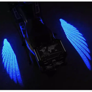 Beyaz mavi su geçirmez yeni melek kanat karşılama projeksiyon Led ışık motosikletler elektrikli araç modifikasyonu için atmosfer ışığı - Product Image 3