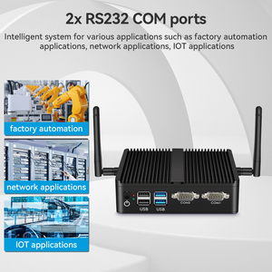 HLY Fanless industriale Mini PC Intel Core i3 i5 Celeron J4125 2 Gbe LAN 2 RS232 Win10 Linux supporto 4G LTE WIFI 64GB uso DDR4 - Product Image 3