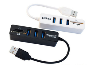 多USB 2.0集线器3 6端口扩展分离器多端口适配器USB2.0，带TF sd卡读卡器电脑附件 - Product Image 4