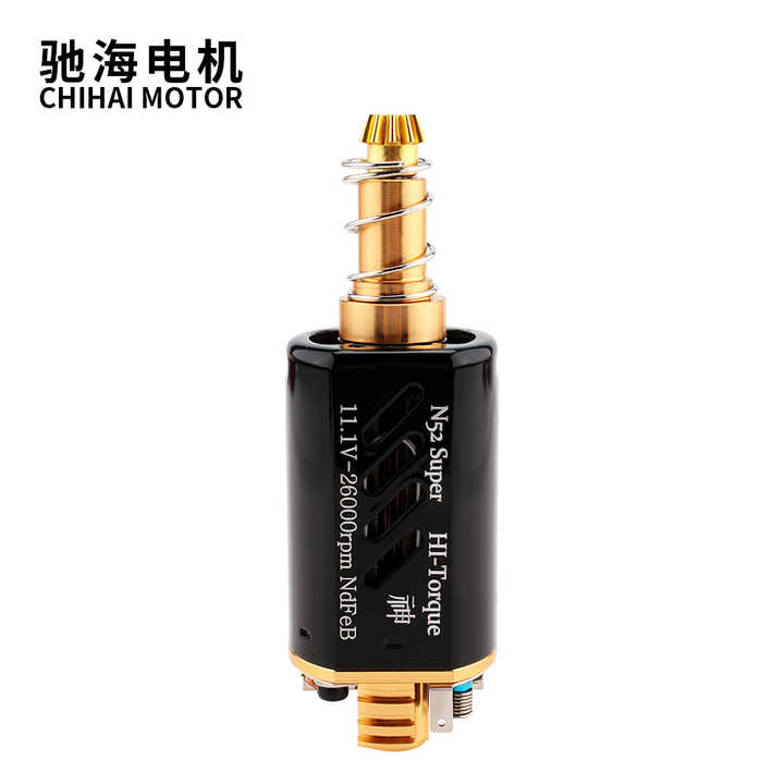 Chihai Motor CHF-480WA-N52-7021T Nd-Fe-B M180 High Torque Heat Dissipation Type Motor Ver.2 Gearbox Long Axis for Airsoft AEG
