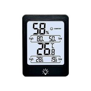 เครื่องวัดอุณหภูมิและความชื้นดิจิตอลในร่ม หน้าจอสัมผัส มีไฟแบ็คไลท์ ขนาดเล็ก จอ LCD วัดอุณหภูมิและความชื้น วัสดุพลาสติก สำหรับห้องนอน สำนักงาน บ้าน - Product Image 5