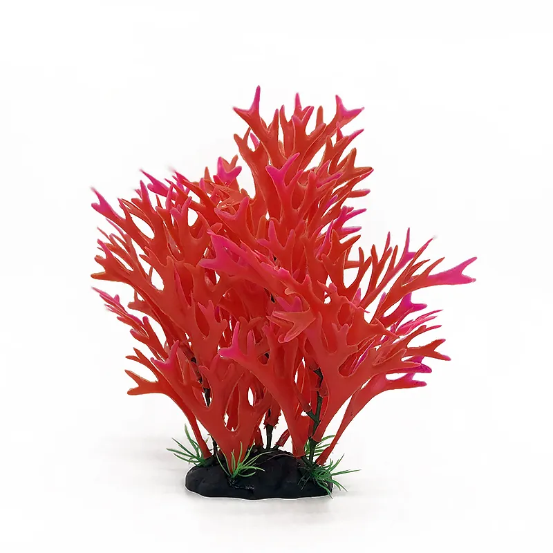 Hogar y decoración del acuario Artificial plantas acuáticas rojo Coral de resina Artificial