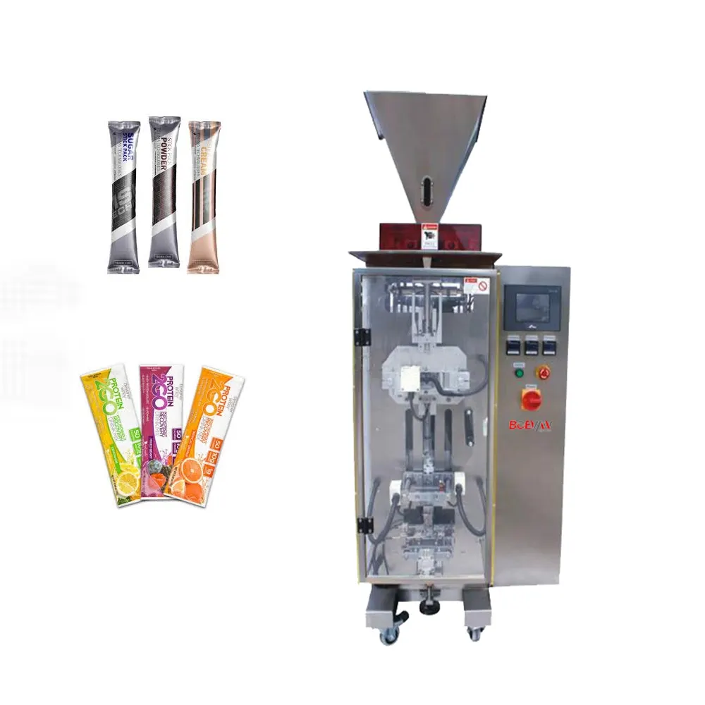 ماكينة عمودية تلقائية بالكامل لتعبئة عصا مسحوق السكر والحليب والقهوة والعسل بالتقطير