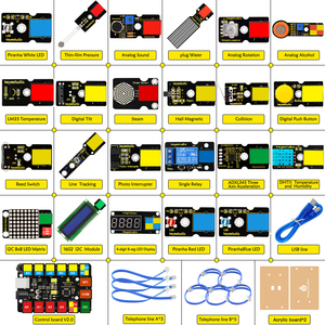 RJ11 Super Starter Kit con scheda di controllo EASY Plug V2.0 per Arduino STEM 3