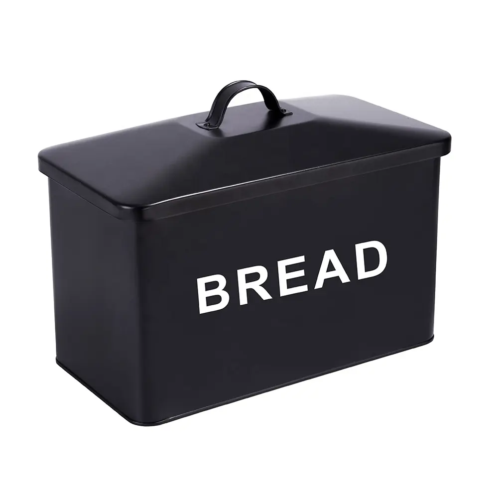 EVERGREEN Brotbox für Küchen arbeits platte Black Metal Bread Vorrats behälter für die Küche