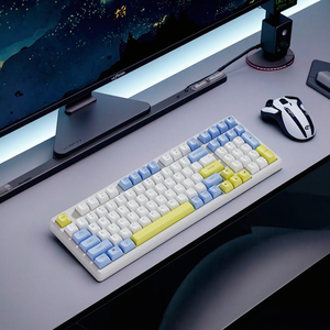 Teclado mecánico ergonómico para juegos inalámbrico RGB de 98 teclas, tres modos, intercambiables en caliente para Mac/PC/Win, multiordenador, escritorio árabe - Product Image 2
