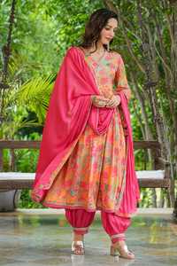 卸売工場供給アリアカットAnarkali Kurtis Pent with Dupatta for Office and Regular Wear from India - Product Image 3