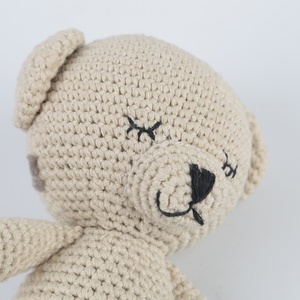 Handmade Crochet Urso Dolls Set Infantil-Friendly Malha Ursos De Pelúcia Material Algodão Seguro Artesanal Bebê Stuffed Toys 2 Tamanhos - Product Image 6